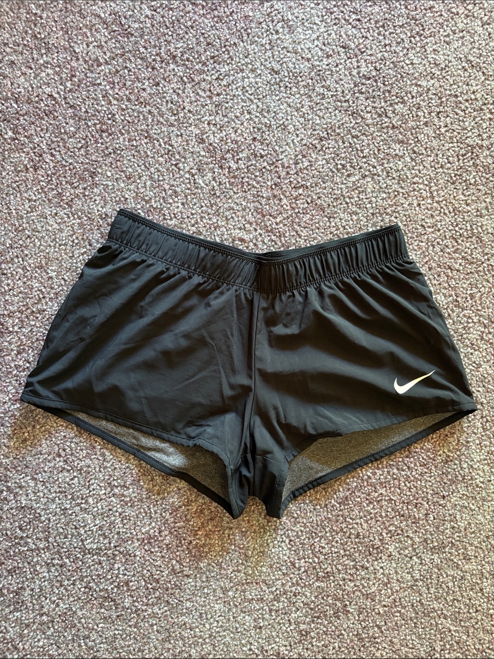 Nike Black Women's Athletic Running Shorts with White Swoosh